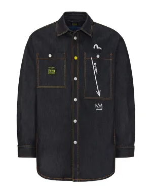 EVISU x Jean Michel Basquiat "Untitled" Denim Shirt Jacket
