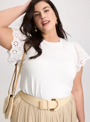 Eyelet Sleeve Tee