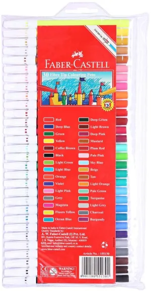FABER-CASTELL Fibre Tip Pens - (Pack of 30)