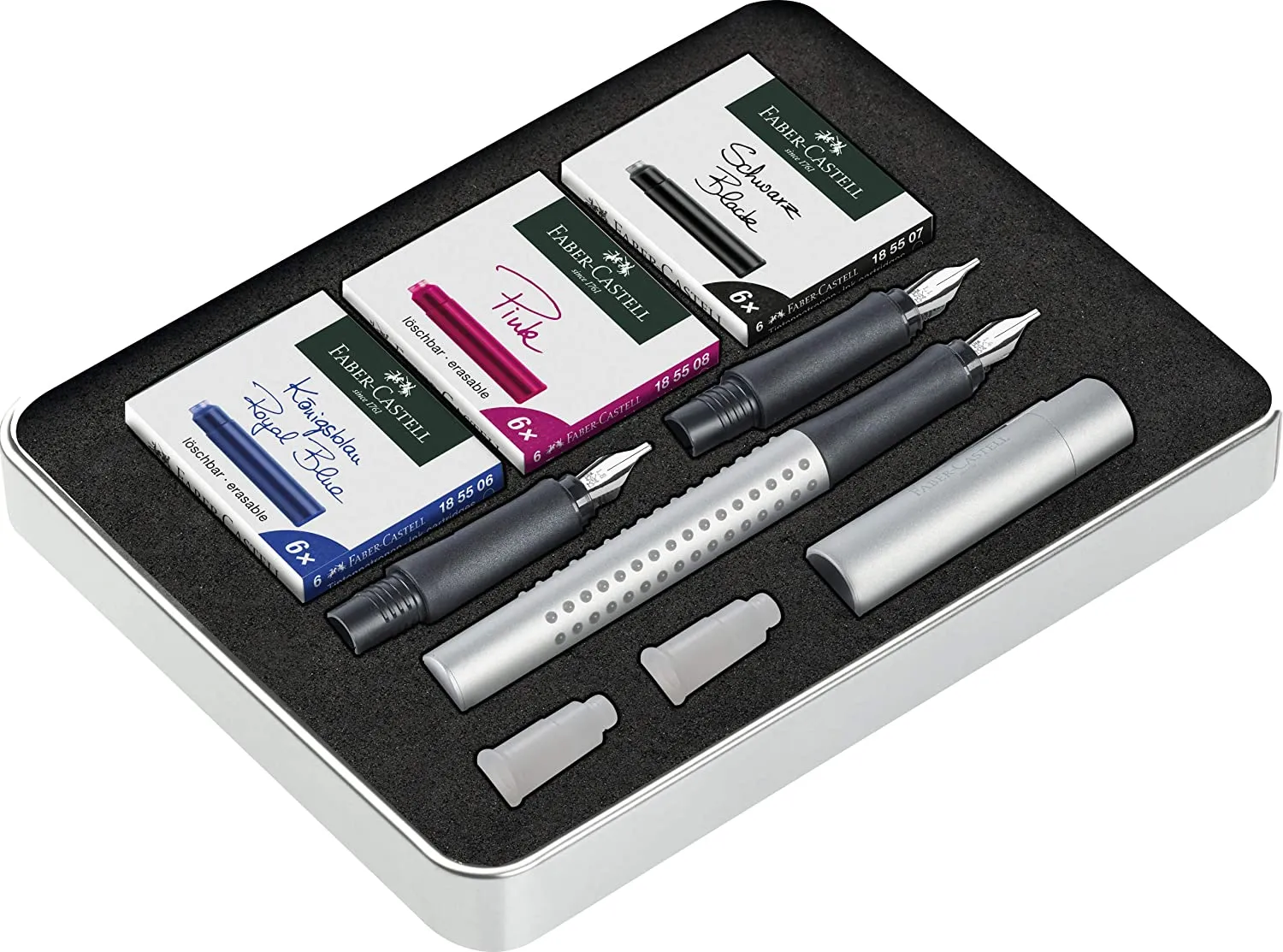 FABER-CASTELL Grip 2011 FP calligraphy Set Silver