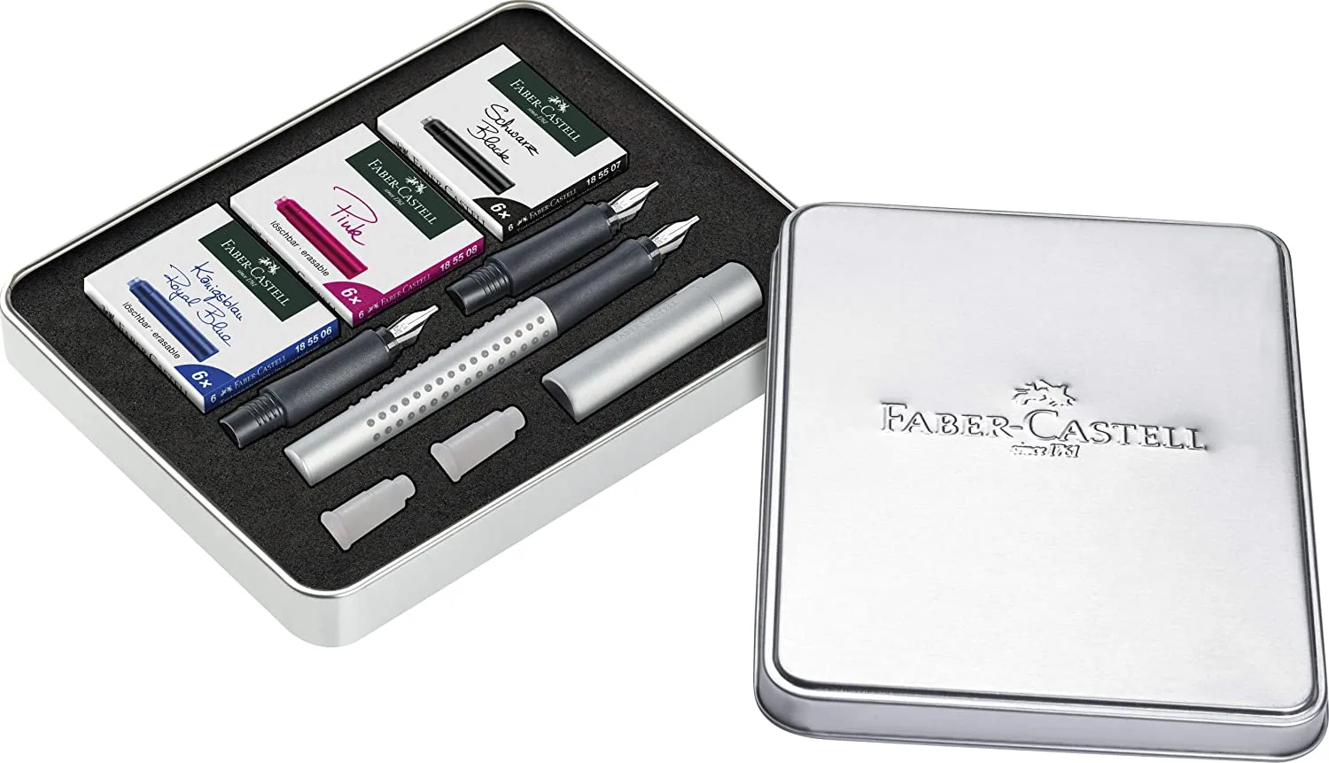 FABER-CASTELL Grip 2011 FP calligraphy Set Silver