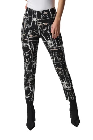 Face Print Cropped Pants