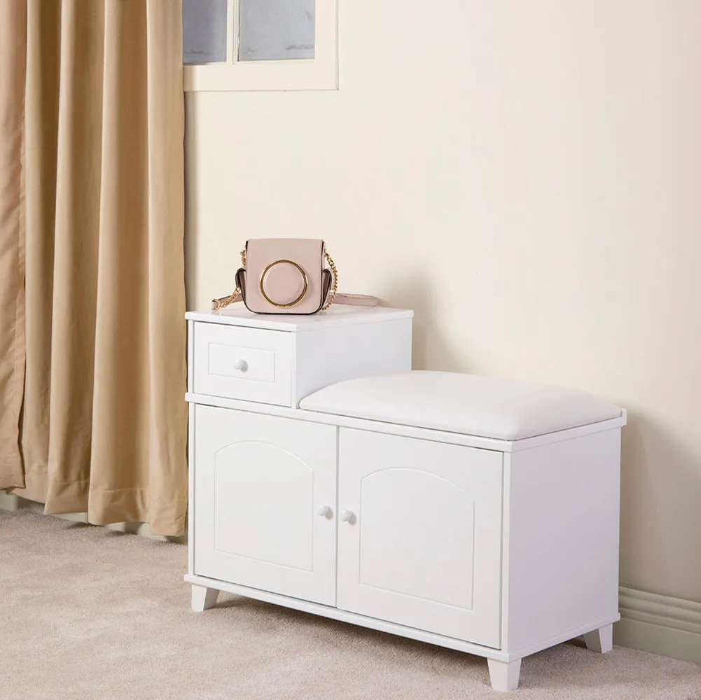 Facilehome Shoe Bench Cabinet with Cushion