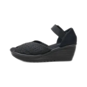 Faded Glory Wedge Shoes Fabric Black Colour For Women