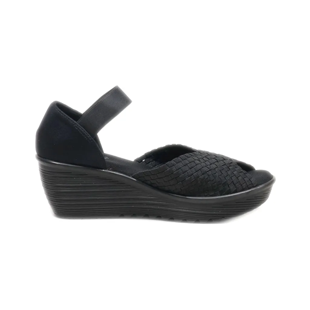 Faded Glory Wedge Shoes Fabric Black Colour For Women