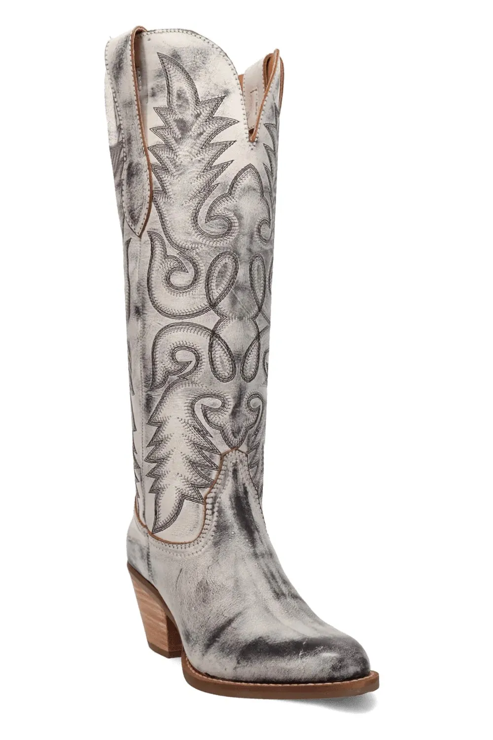 Faded Love Leather Boot in Black