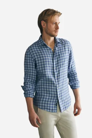 Faherty Weekend Blend Shirt in Rockville Blue Plaid