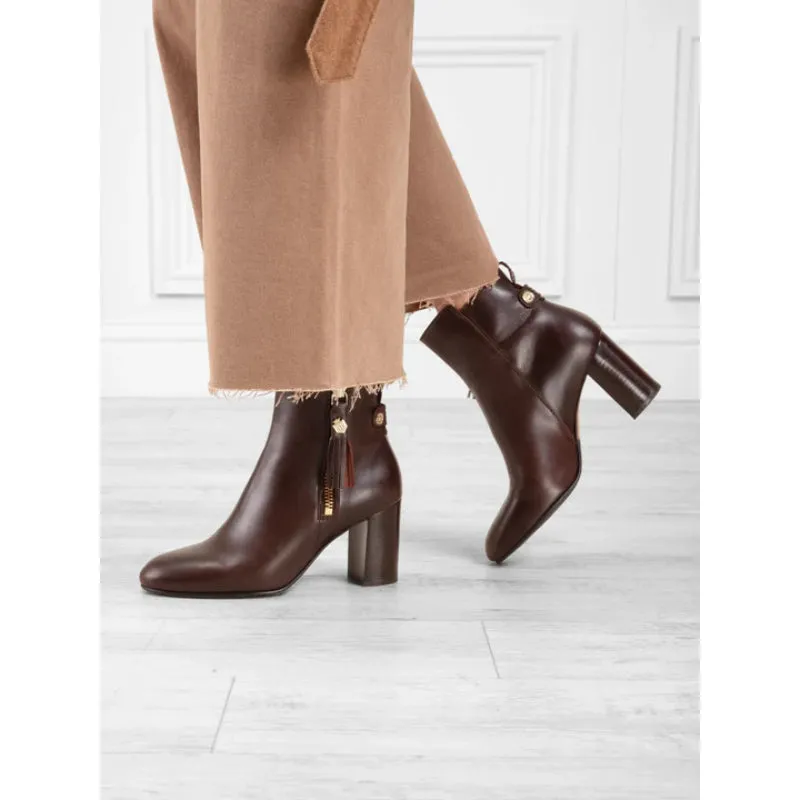 Fairfax & Favor Oakham Ladies Leather Ankle Boot - Mahogany