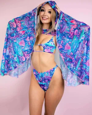 Fairycore Mesh Hooded Bell Sleeves