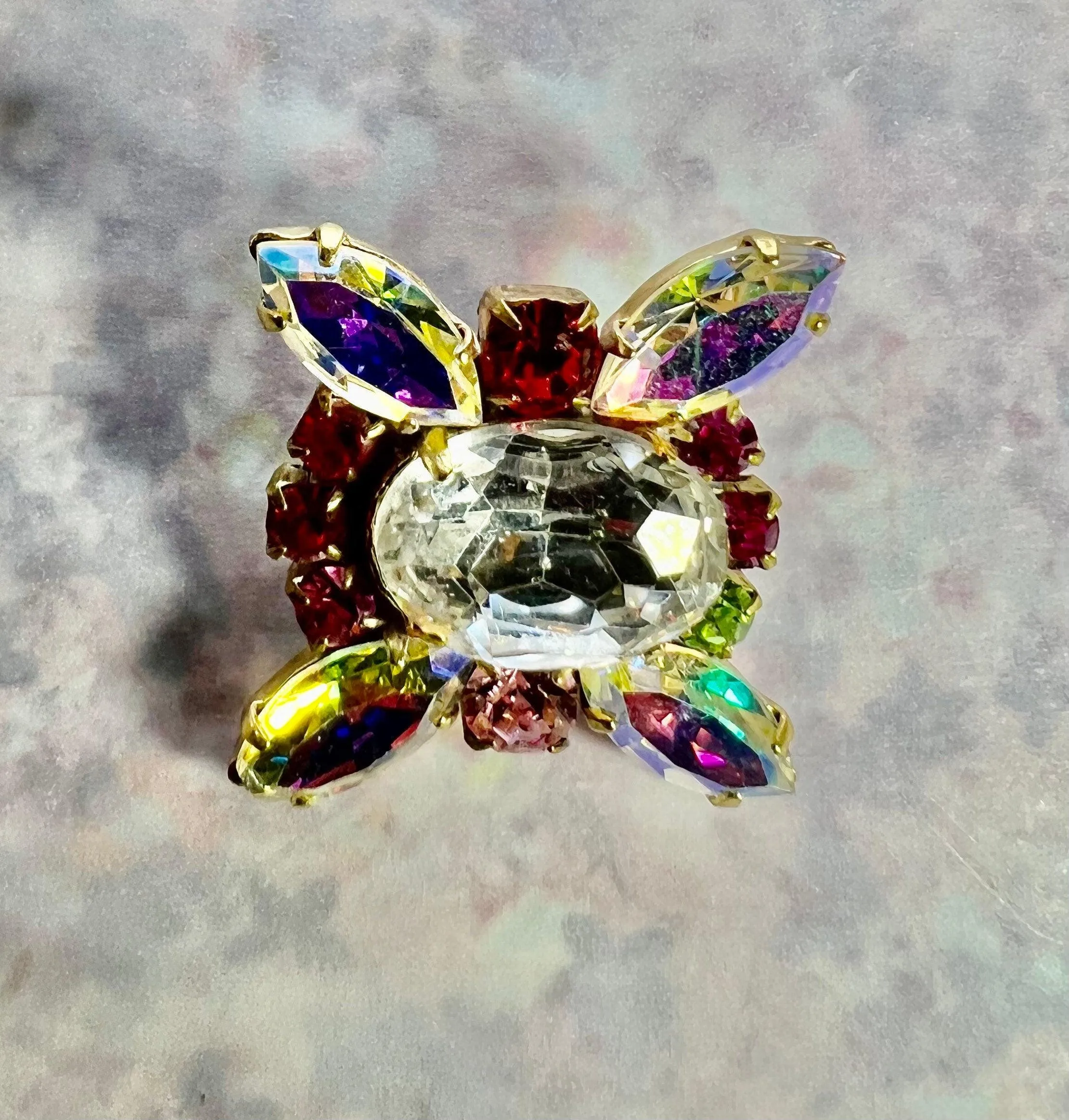 Fancy glass button with a shank