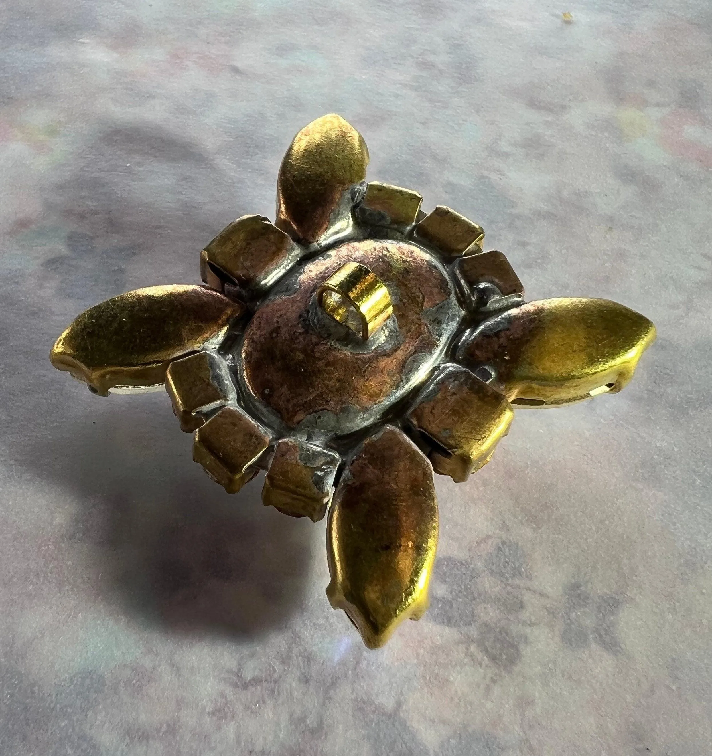 Fancy glass button with a shank