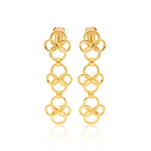 Fancy Swirl Drop Clip Earrings