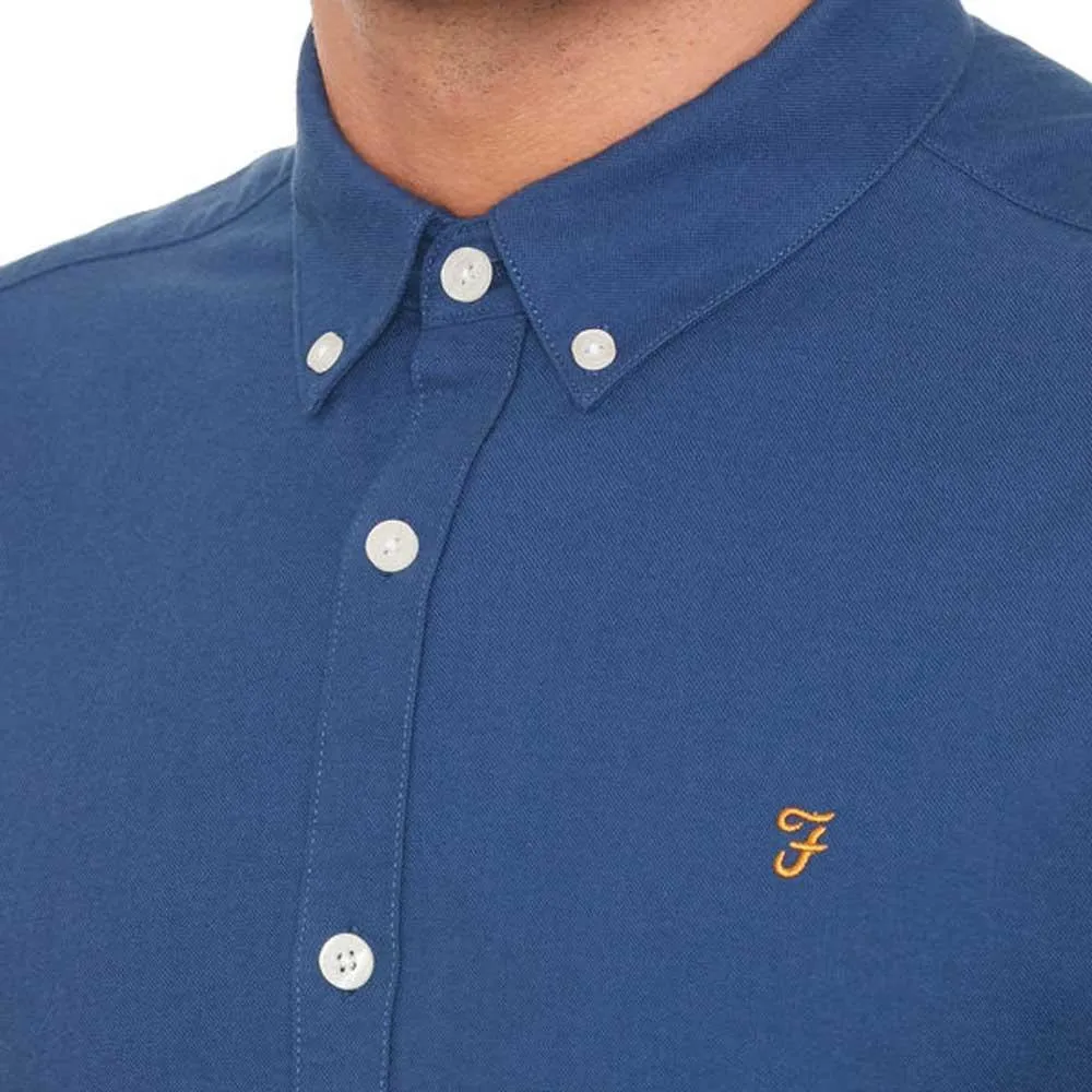 Farah Men's Brewer Slim Fit Oxford Shirt - Regatta Blue