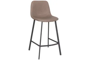 Faro - Cream Faux Leather Counter Height Bar Stool
