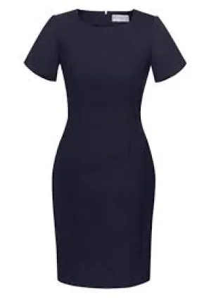 Fashion Biz 34021  Comfort Wool Stretch Womens Sleeveless V Neck Dress - Navy
