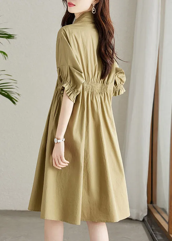Fashion Rose Peter Pan Collar Ruffled Patchwork Cotton Shirts Dress Summer LY7557