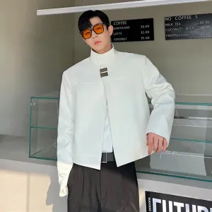 Fashion Solid Standing Collar Jacket
