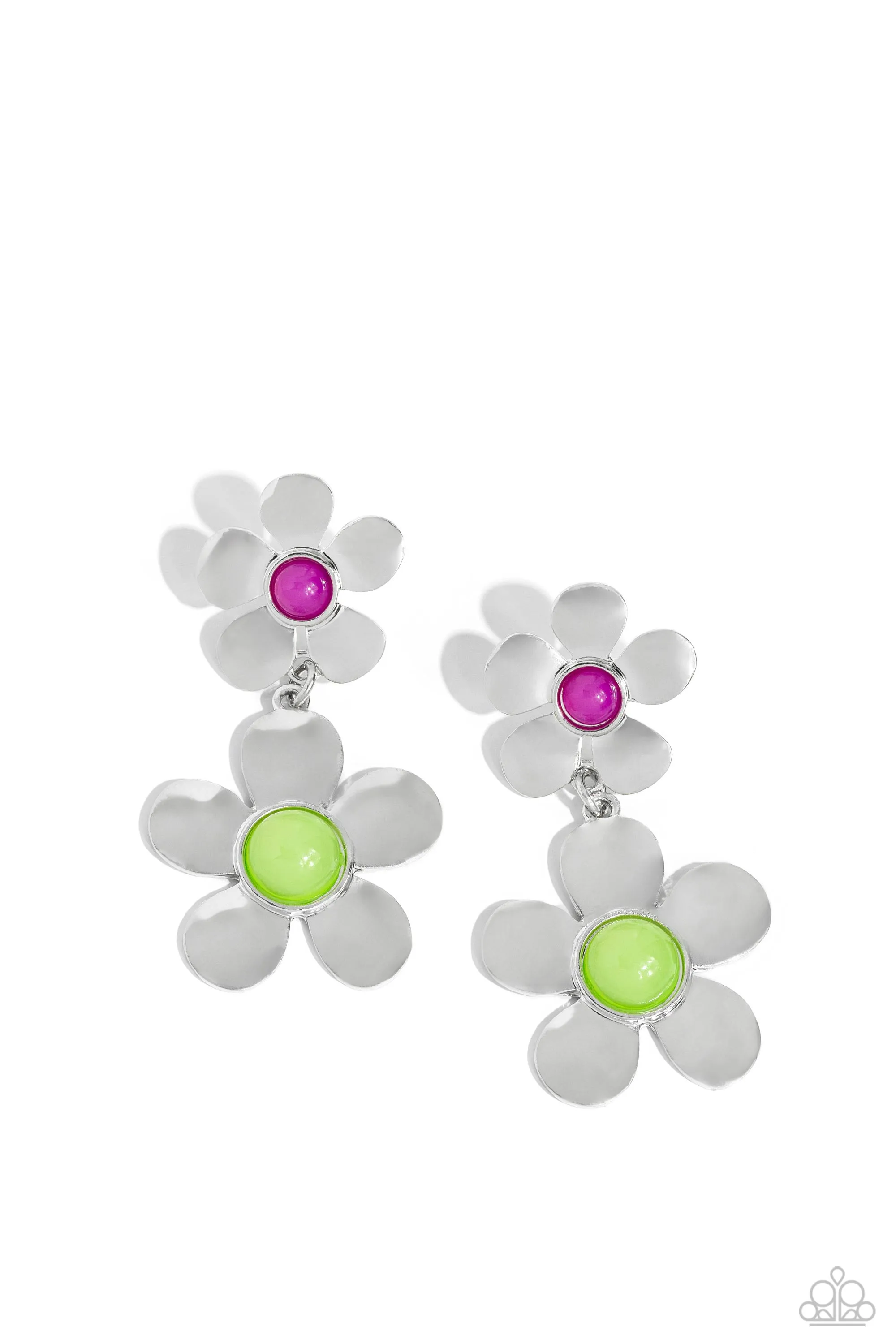 Fashionable Florals - Green Post Earrings - Paparazzi Accessories