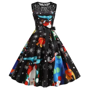 FashionSierra - 1950s Lace Sleeveless Women's Dress