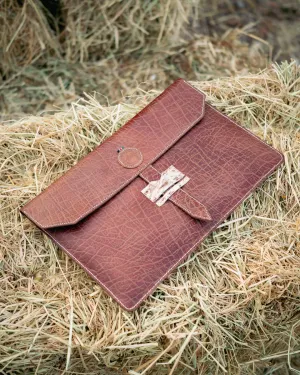 Fasi Leather Laptop Bag - Brown