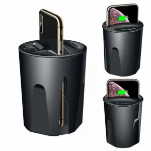 Fast Wireless  Car Charger  for iPhone and Cup Holder