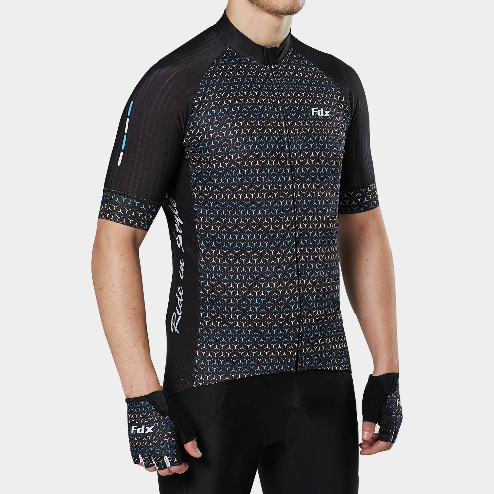 Fdx Vega Black Men's & Boy's Short Sleeve Summer Cycling Jersey