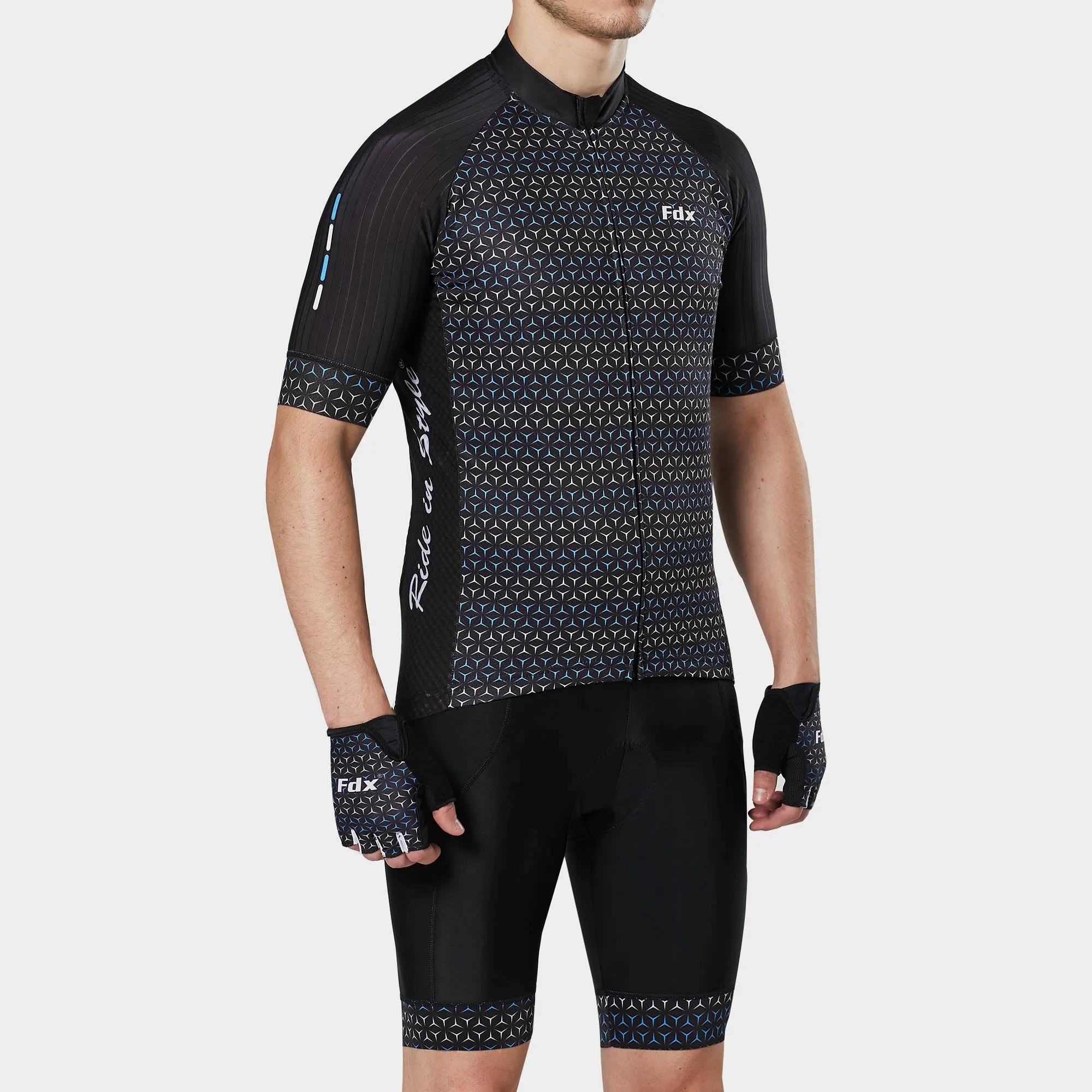 Fdx Vega Black Men's & Boy's Short Sleeve Summer Cycling Jersey