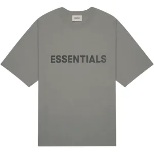 FEAR OF GOD ESSENTIALS T-SHIRT, 3D Silicon Applique Boxy, Charcoal