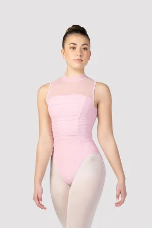 Fenella Rouched Bodice Mock Neck Leotard