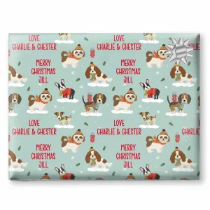 Festive Dogs Gift Wrapping Paper