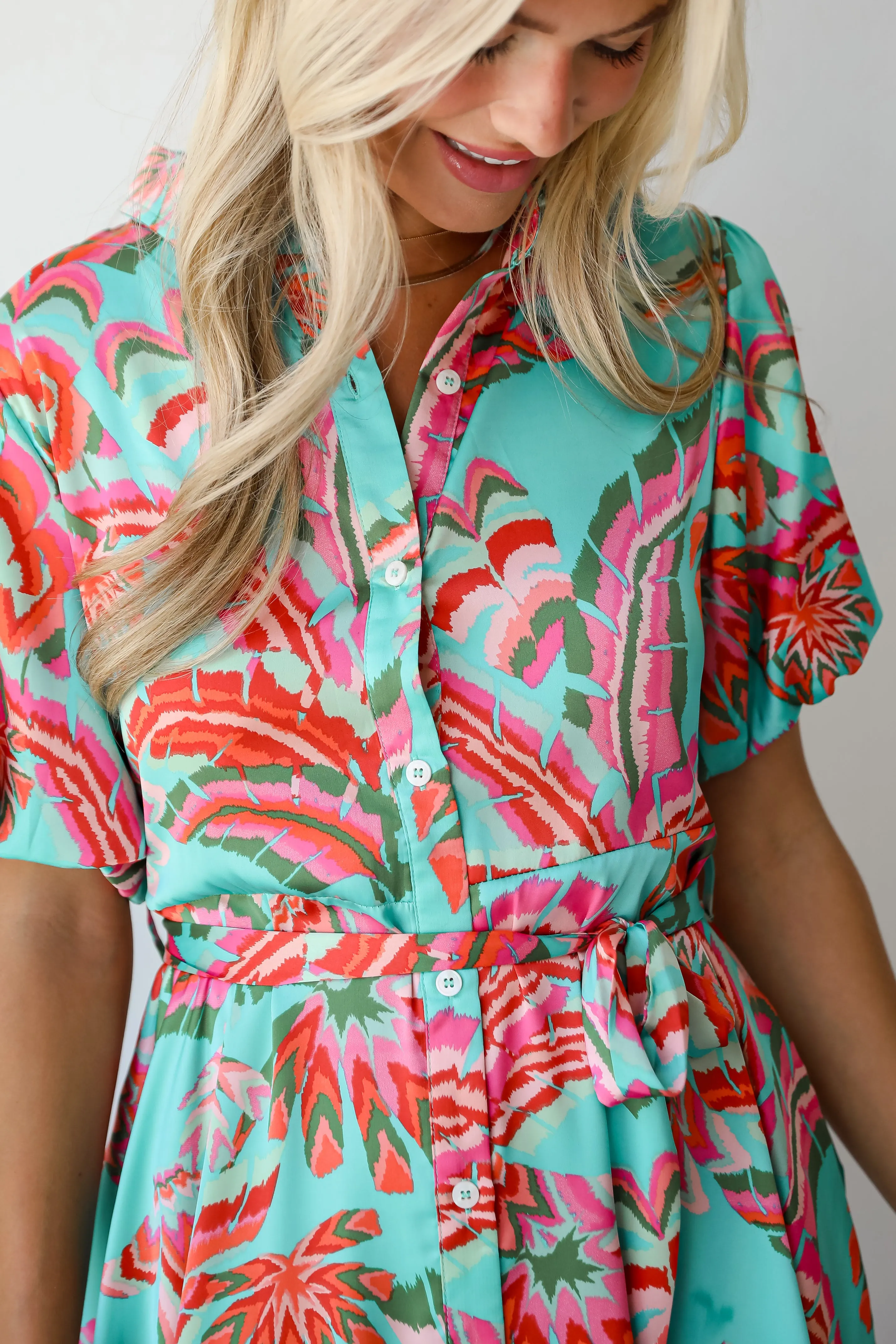 FINAL SALE - Flirty Dreamer Jade Satin Mini Dress