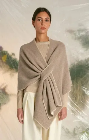 Firenze Wrap Merino Almond & Cream