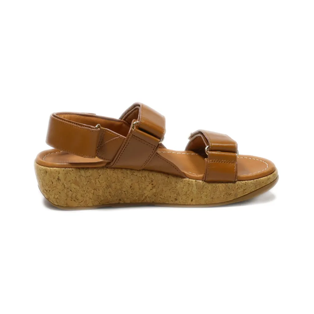 Fitflop Platform Shoes Pu Leather Brown Colour For Women