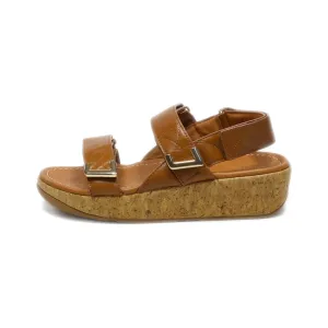 Fitflop Platform Shoes Pu Leather Brown Colour For Women