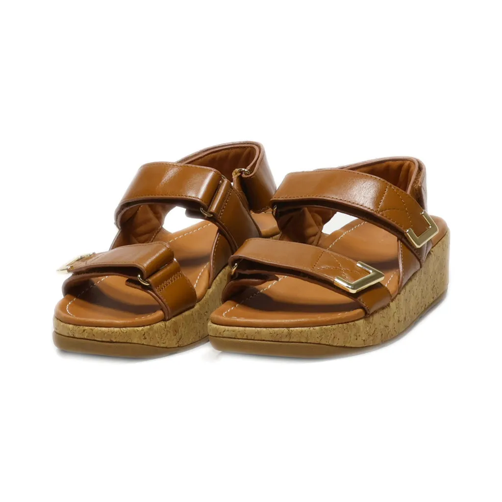 Fitflop Platform Shoes Pu Leather Brown Colour For Women