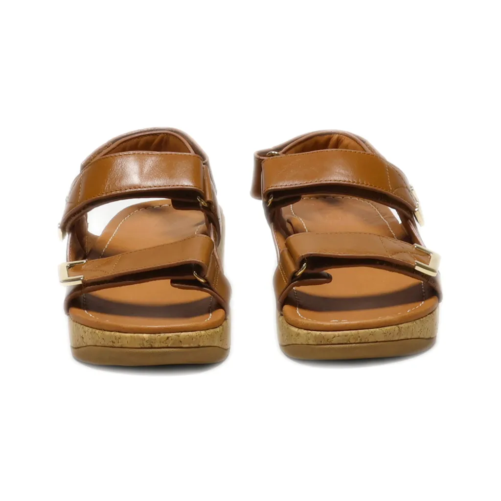 Fitflop Platform Shoes Pu Leather Brown Colour For Women