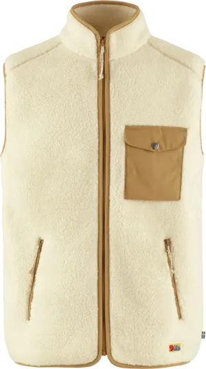 Fjällräven Men&#x27;s Vardag Pile Fleece Vest Chalk White-Buckwheat Brown | Buy Fjällräven Men&#x27;s Vardag Pile Fleece Vest Chalk White-Buckwheat Brown here | Outnorth