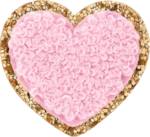 Flamingo Mini Glitter Varsity Heart Patch
