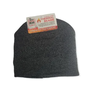 Fleece Lined Thermal Beanie - BLACK - One Size Fits All