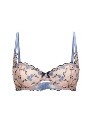 Fleur Du Mal   Rose &amp; Vine embroidered balconette bra 