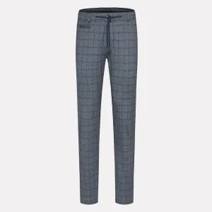 FlexCity Slim Fit Drawstring Check Pant / Blue Check