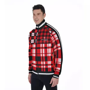 FLEXIN PLAID RED Men's Stand Collar Jacket
