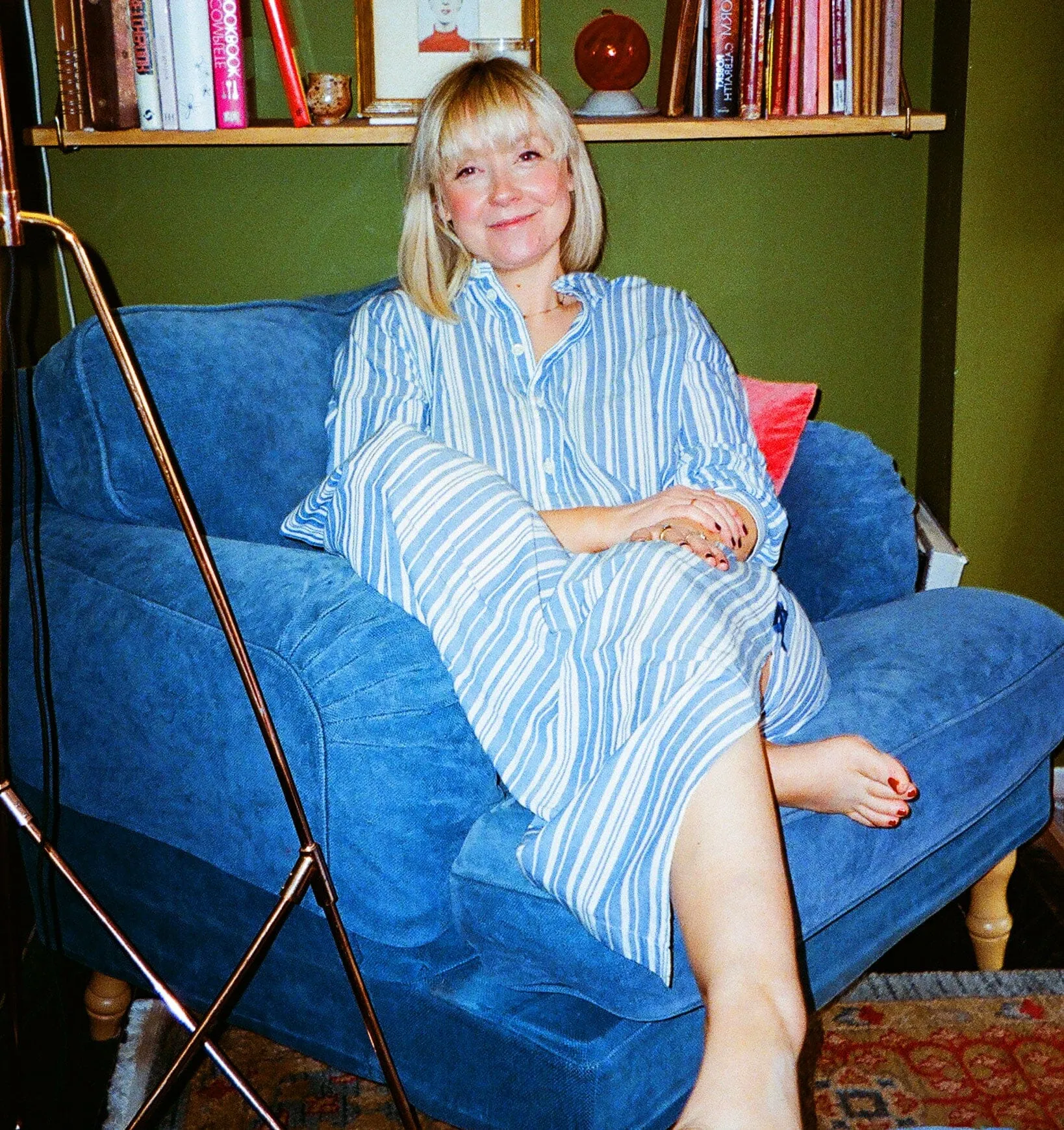 Floor length relaxed fit nightshirt [ French Blue]