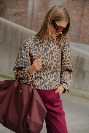 Floor LS blouse lexie leopard