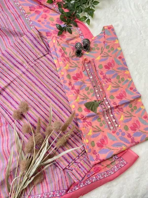 Floral cotton Casual Pant Set