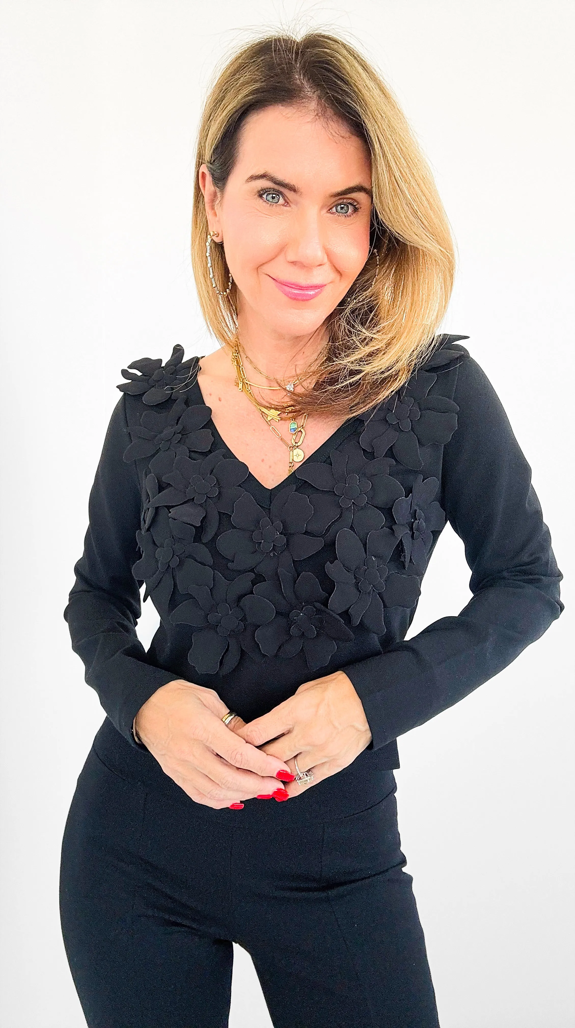 Floral Drama Cropped Blouse Top