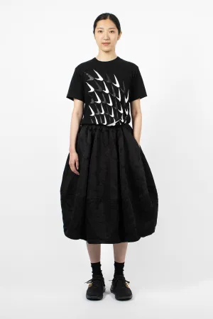 Floral Embroidered Skirt Black