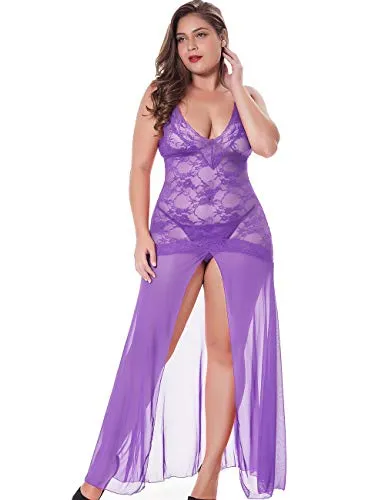 Floral Lace Lingerie for Women Plus Size
