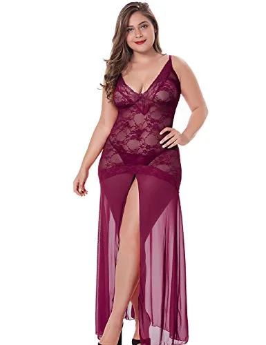 Floral Lace Lingerie for Women Plus Size