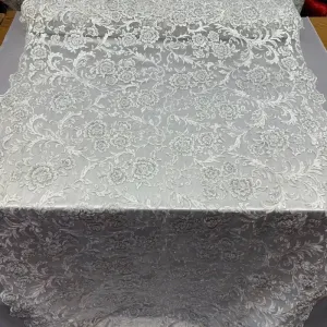 Floral White Lace Fabric | Embroidery Beaded lace